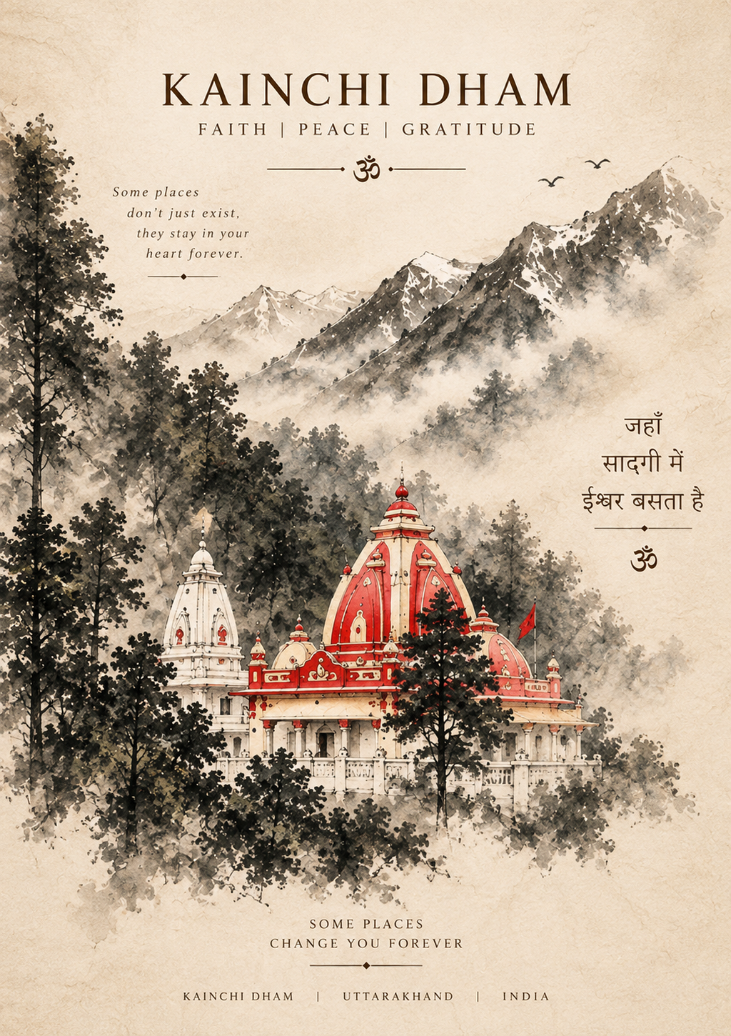 Kainchi Dham Wall Art – A Place That Feels Like Home