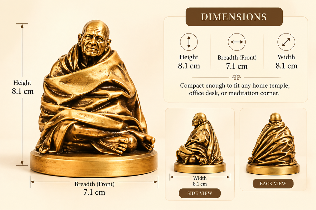 Neem Karoli Baba Statue – Antique Gold Finish